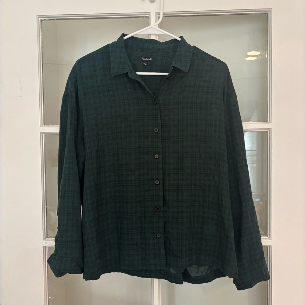 Madewell Forest Plaid Shirt Size Small